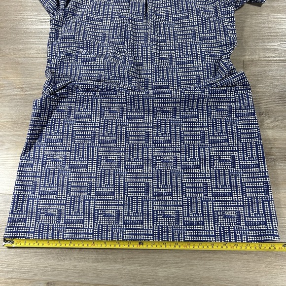 J McLaughlin Large Lawrence Blue Collared Catalina Cloth Geometric Shirt Dress - Picture 14 of 14